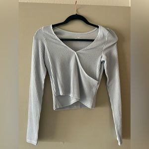 Hollister light blue ribbed long sleeve